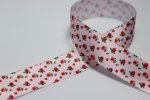 Satinband Blumen - Hoodieband - rosa - 25 mm